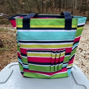 thirty-one Striped top zip organizing tote